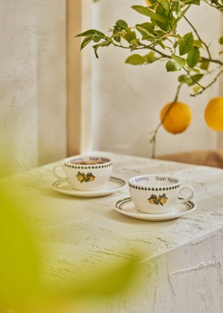 Lemoncello Porselen 2'li Çay Fincanı Seti (270 cc)