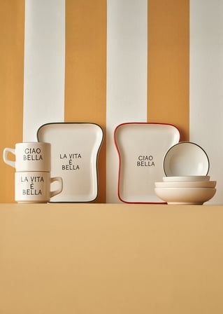 Line Seramik 8 Parça 2 Kişilik Tost Kahvaltı Takımı