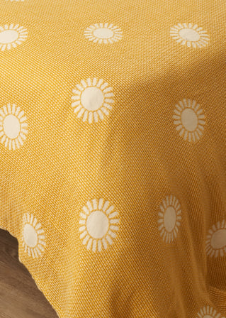 Sunny Pamuklu Çift Kişilik Yatak Örtüsü Sarı (200x220 cm)