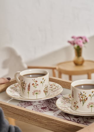 Flores Porselen 2'li Çay Fincanı Seti (180 cc)