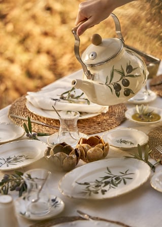 Olive Porselen 26 Parça 6 Kişilik Kahvaltı Takımı Yeşil