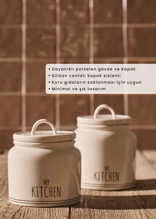 My Kitchen Porselen Kavanoz Beyaz (500 cc)