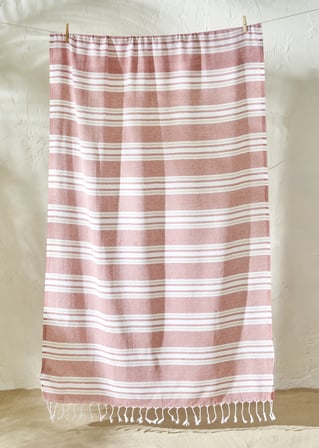 %100 Pamuk Stripe Peştamal Kiremit (90x160 cm)