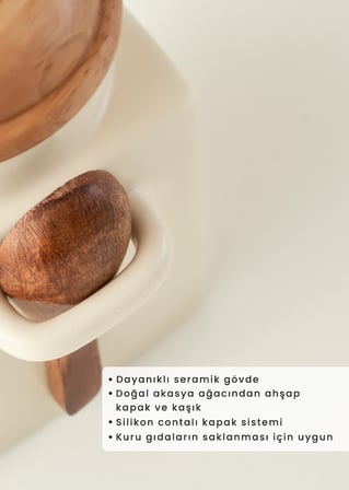 Pepper Seramik Kavanoz Krem (330 ml)