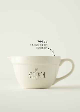 My Kitchen Seramik Karıştırma Kasesi Beyaz (1700 cc)