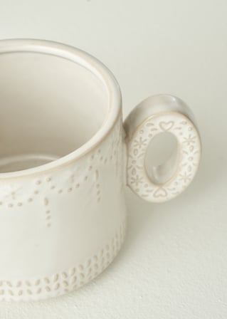 Joy Stoneware Yılbaşı 3'lü Kupa Seti Krem (390 cc)