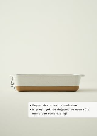 Margot Stoneware Fırın Kabı Beyaz (33,1x19,6x7 cm)