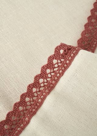 Rose Baskılı Kopanakili Runner Krem (50x150 cm)