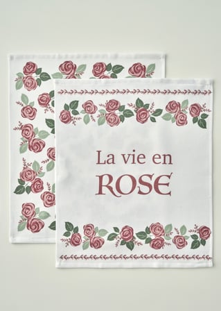 Rose Pamuklu Baskılı Kurulama Bezi 2'li Krem (40x50 cm)