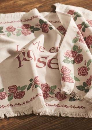 Rose Pamuklu Baskılı Kurulama Bezi 2'li Krem (40x50 cm)