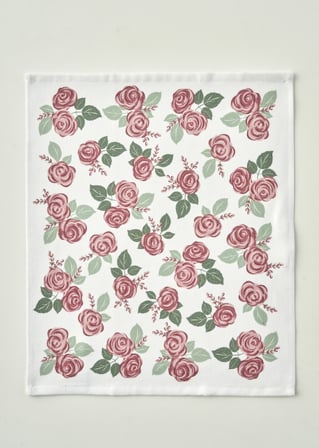 Rose Pamuklu Baskılı Kurulama Bezi 2'li Krem (40x50 cm)