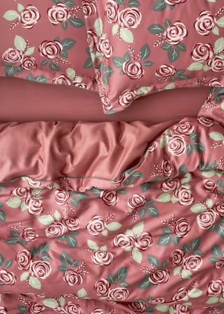 %100 Pamuk Saten Rose Çift Kişilik Nevresim Seti Mürdüm (200x220 cm)
