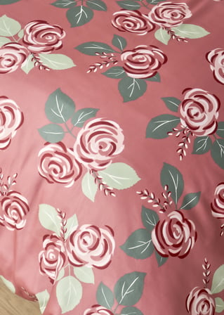 %100 Pamuk Saten Rose Çift Kişilik Nevresim Seti Mürdüm (200x220 cm)