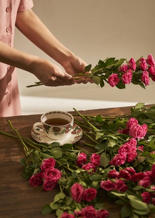 Rose 2'li Porselen Çay Fincanı Seti (270 cc)