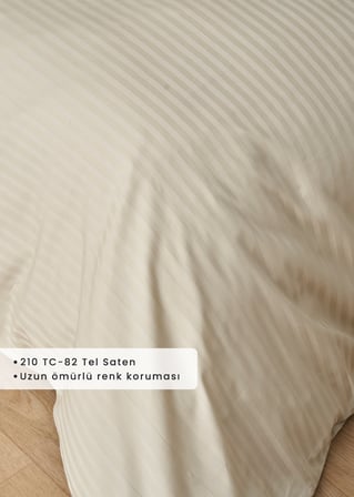 Premium Tencel Çift Kişilik Nevresim Seti Bej (200x220 cm)