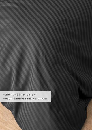 Premium Tencel Çift Kişilik Nevresim Seti Antrasit (200x220 cm)
