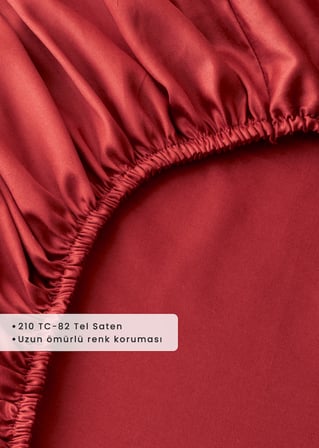 Premium Tencel King Size Lastikli Çarşaf Bordo (180x200x35 cm)