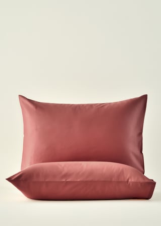 %100 Pamuk Saten Supreme 2'li Yastık Kılıfı Bordo (50x70 cm)