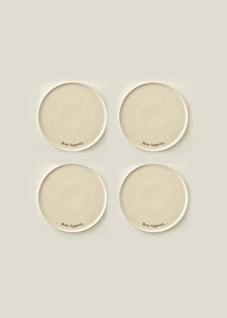 Parisien Porselen Pasta Tabağı 4'lü Krem (21 cm)