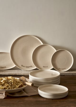 Parisien Porselen Pasta Tabağı 4'lü Krem (21 cm)