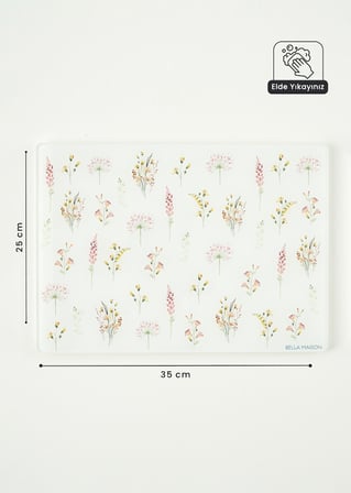 Flores Cam Kesme Tahtası (35x25 cm)