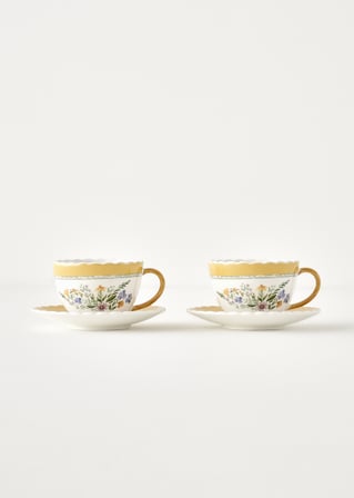 Bianca New Bone 2'li Çay Fincanı Seti (210 cc) Çok Renkli