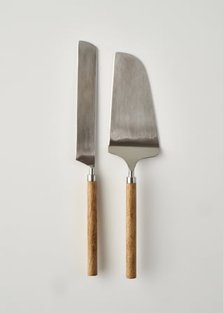 Wooden Kek Servis Seti Naturel Naturel