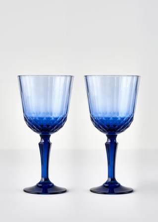 Colore Kesme Kadeh 2'li Mavi (310 cc)
