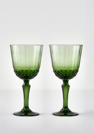 Colore Kesme Kadeh 2'li Yeşil (310 cc)
