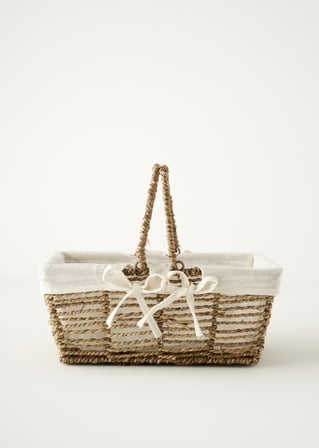 Arden Bezli Sepet Naturel (31x22x13 cm)