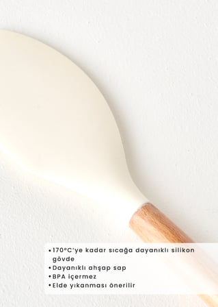 Olivia Silikon Spatula Krem (32x6x2 cm) Krem