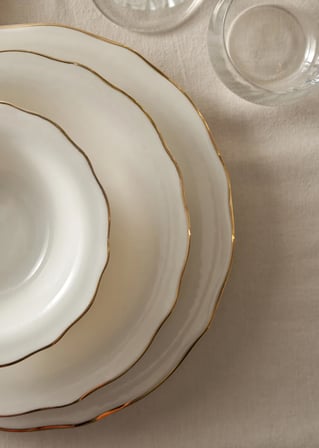 Victoria Porselen 24 Parça 6 Kişilik Yemek Takımı Gold