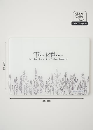 Botanique Cam Kesme Tahtası Beyaz (35x25 cm)