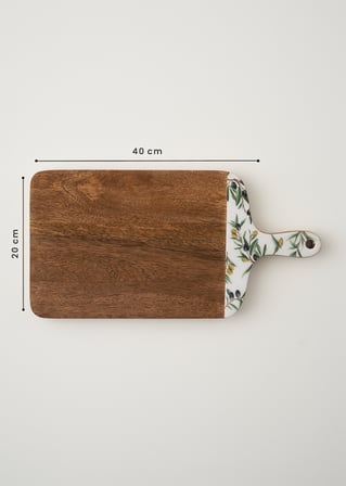 Olive Mango Sunum ve Kesme Tahtası Beyaz (40x20x2 cm) Beyaz