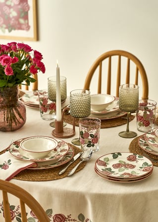 Rose Porselen 6'lı Bordürlü Servis Tabağı (27 cm)