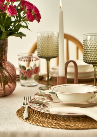 Rose Porselen 6'lı Bordürlü Servis Tabağı (27 cm)