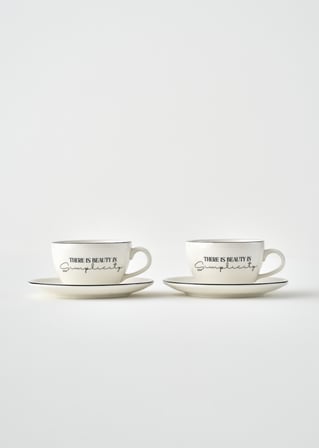 Simplicity 2'li Porselen Çay Fincanı Seti Siyah (270 cc)