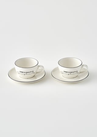 Simplicity 2'li Porselen Çay Fincanı Seti Siyah (270 cc)