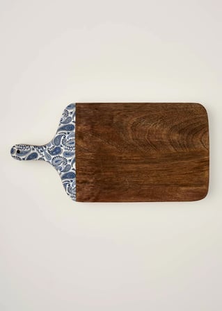 Paisley Mango Sunum ve Kesme Tahtası Mavi (40x20x2 cm) Mavi
