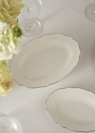 Victoria Porselen Sunum Tabağı Silver (30 cm)