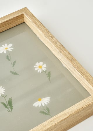 Daisy Dekoratif Cam Tepsi Yeşil (22x37 cm)