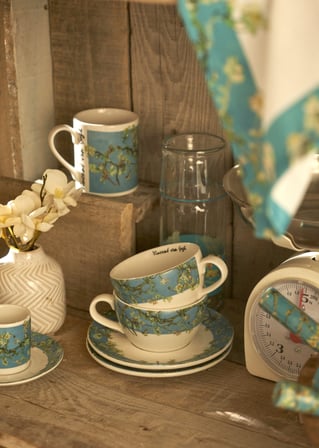 Van Gogh Almond Blossom 2'li Çay Fincanı Seti Turkuaz (270 cc)