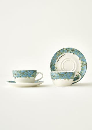 Van Gogh Almond Blossom 2'li Çay Fincanı Seti Turkuaz (270 cc)