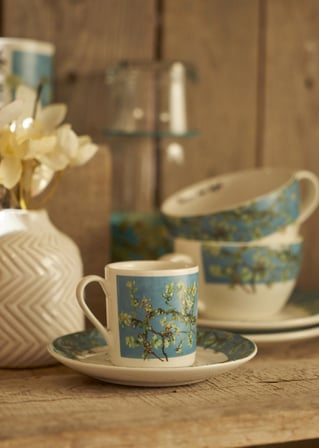 Van Gogh Almond Blossom 2'li Kahve Fincanı Seti Turkuaz (90 cc)