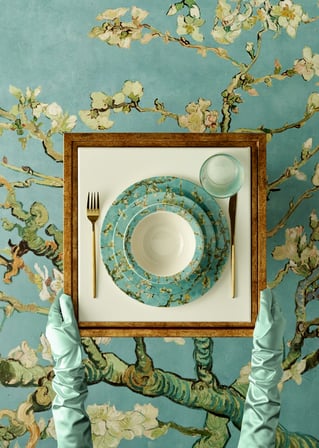 Van Gogh Almond Blossom Porselen Çorba Kasesi Turkuaz (16 cm)
