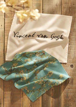 Van Gogh Almond Blossom Pamuklu 2'li Kurulama Bezi Turkuaz (40x50 cm)
