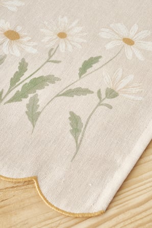 Daisy Scallop Kenar Runner Bej (50x150 cm)