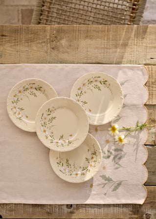 Daisy Scallop Kenar Runner Bej (50x150 cm)