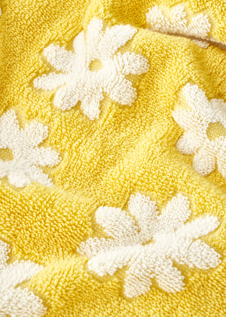 %100 Pamuk Daisy Jakarlı El Havlusu Sarı (30x50 cm)