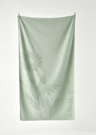 Daisy Jakarlı Plaj Havlusu Yeşil (90x160 cm)